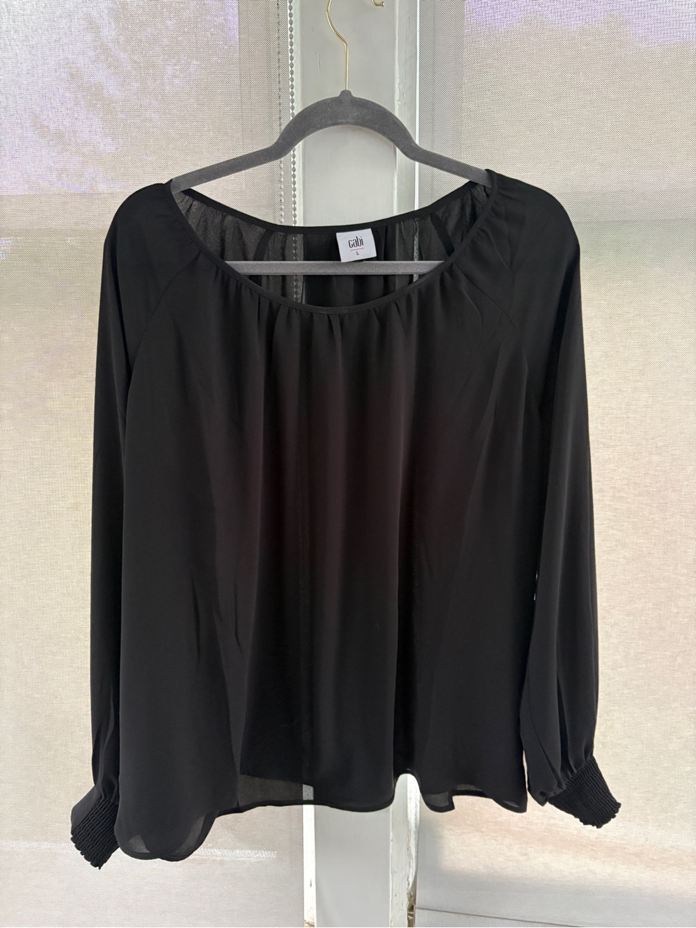 cAbi Women's Black Long-Sleeve Blouse